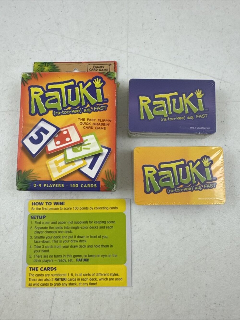 Ratuki The Fast Flippin' Quick Grabbin Family Card Game USAopoly 2013